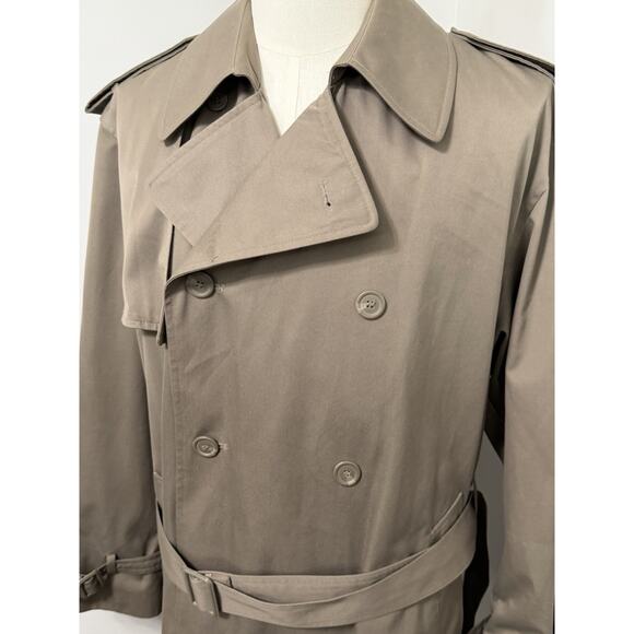 CAVALLINA Men's Iconic Classic Double Breasted Trench Coat Belted Long, Size 40 - Picture 2 of 4